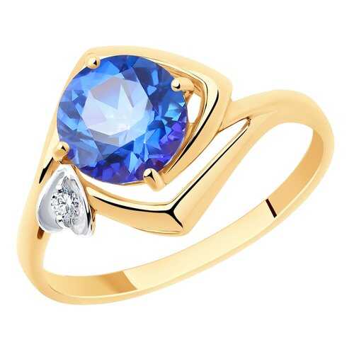 Кольцо женское SOKOLOV из золота с топазом и фианитом Swarovski 715888 р.17.5 в FiNN FLARE
