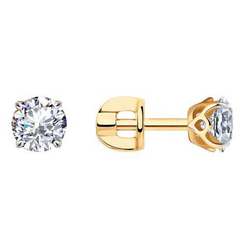 Серьги-пусеты SOKOLOV из золоченого серебра со Swarovski Zirconia 89020081 в FiNN FLARE