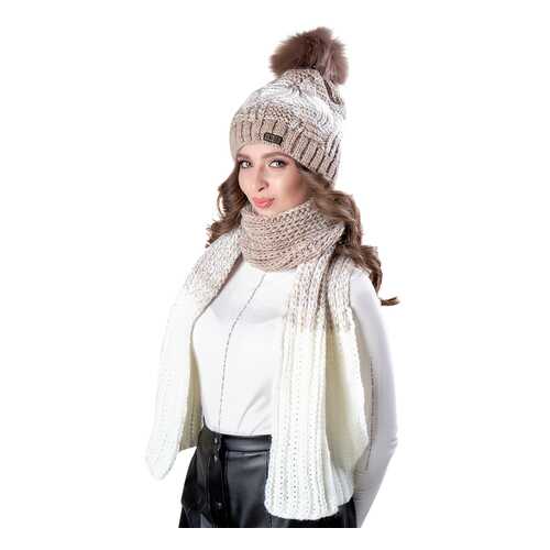Комплект (шапка+шарф) женский Jagga 1363 коричневый ONE SIZE в FiNN FLARE