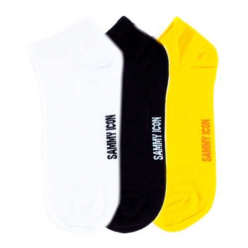 Комплект однотонных носков Sammy Icon Ankle Solid - 3 Pair Set - Yellow/White/Black в FiNN FLARE
