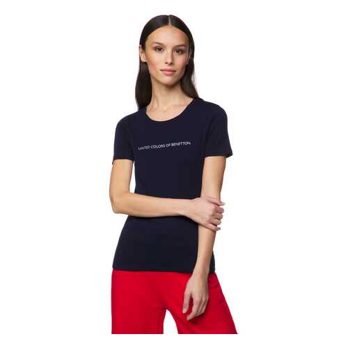 Футболка женская United Colors of Benetton CCC_3GA2E16A2 синяя L в FiNN FLARE